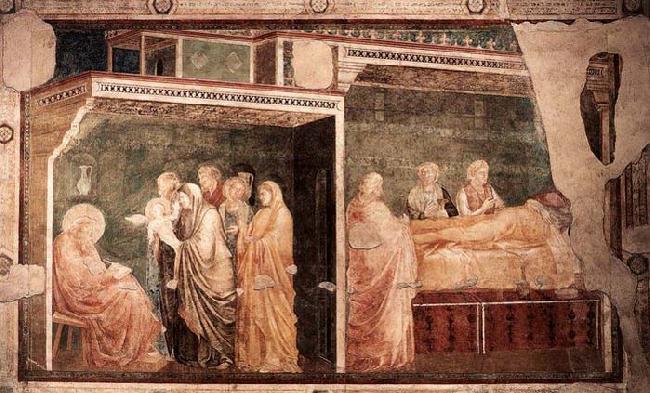 GIOTTO di Bondone Birth and Naming of the Baptist oil painting image